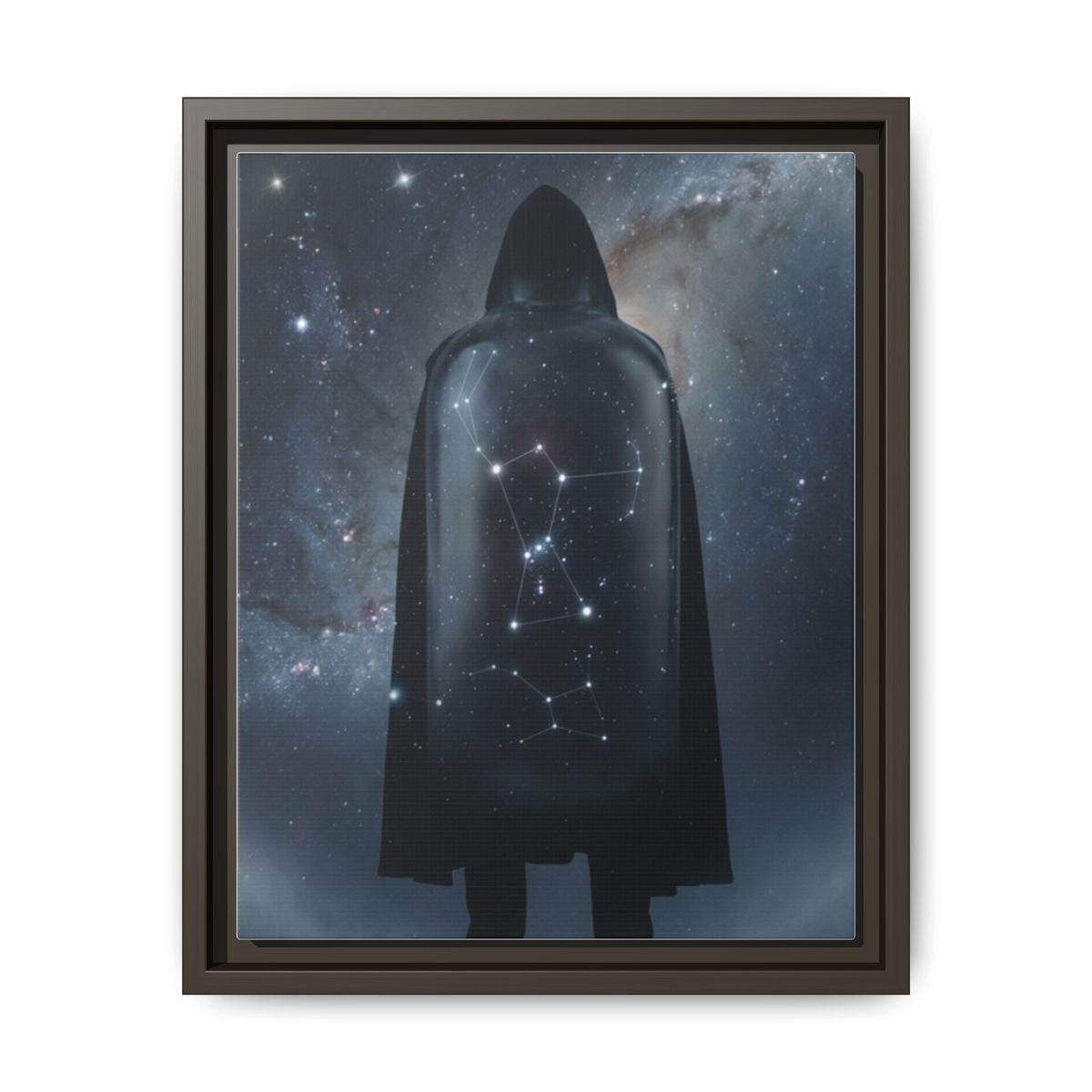 Framed Matte Canvas - Cosmic Sentinel — Espresso / 1.25" (8×10, 9×12, 11×14, 12×16, 10×20, 12×18, 16×20, 16×24, 18×24, 12×36, 20×24, 16×32, 20×30, 24×30, 24×32, 16×48, 24×36, 24×48, 30×40, 20×60, 32×48, 30×60 & 40×60)