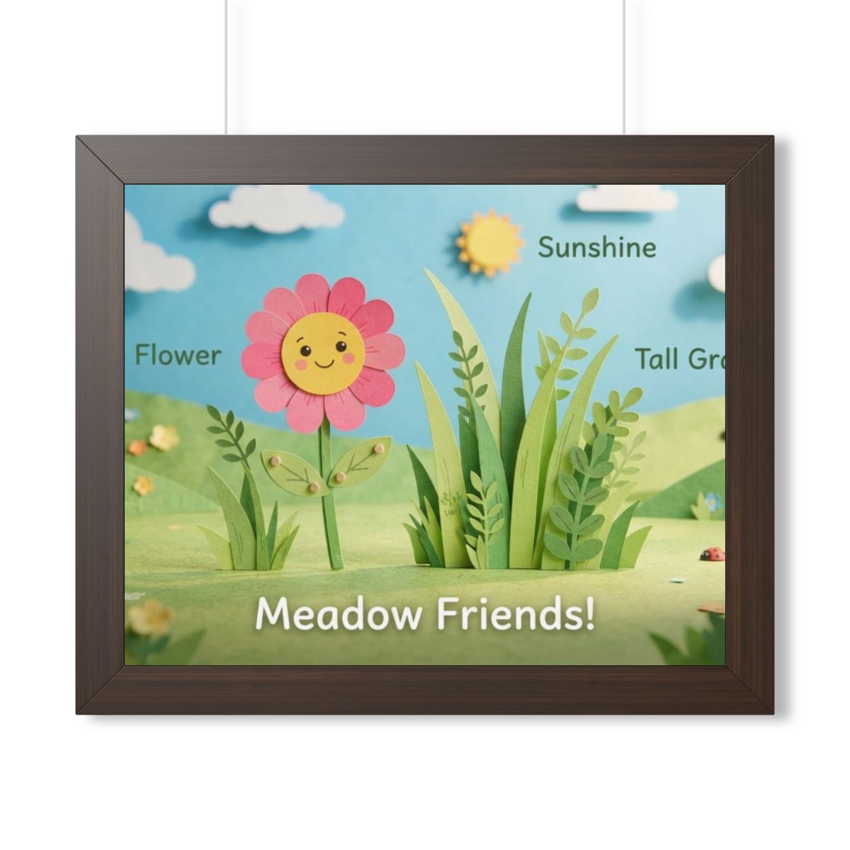 Framed Horizontal Poster - Meadow Vista — Walnut (14×11... |...