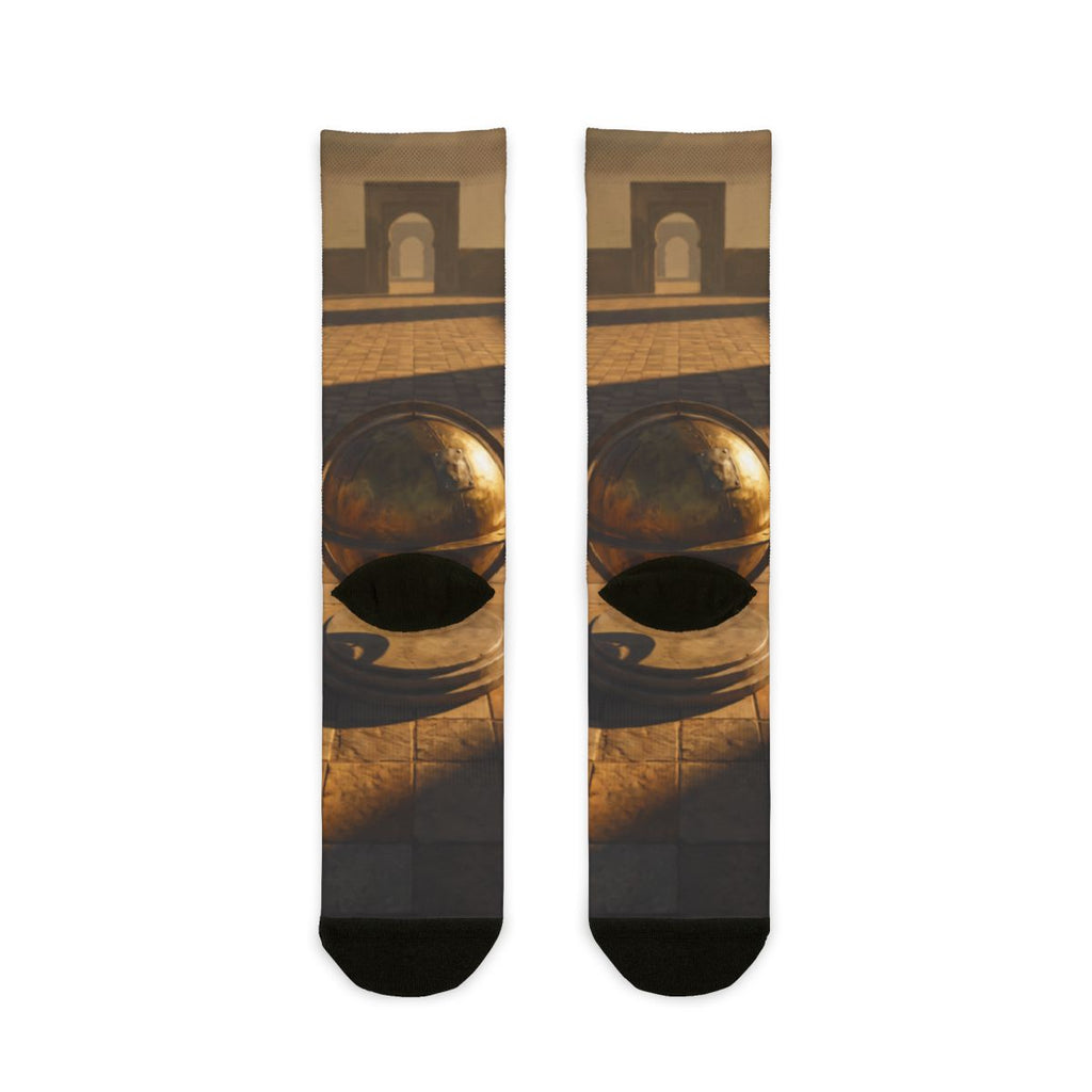 Sublimation Crew Socks - Courtyard Stone | Echovira Gallery