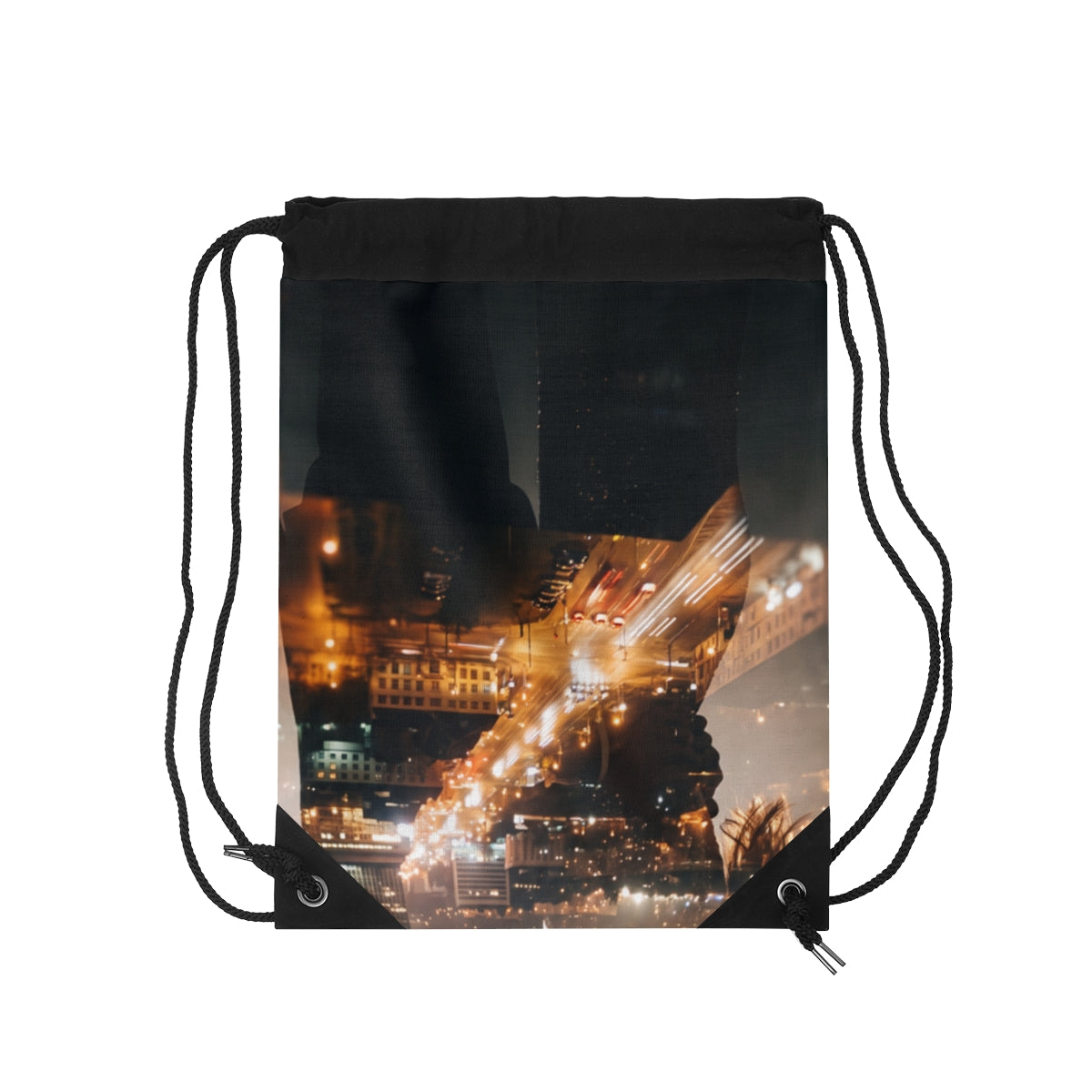 Drawstring Bag - Midnight City Skyline | Echovira Gallery