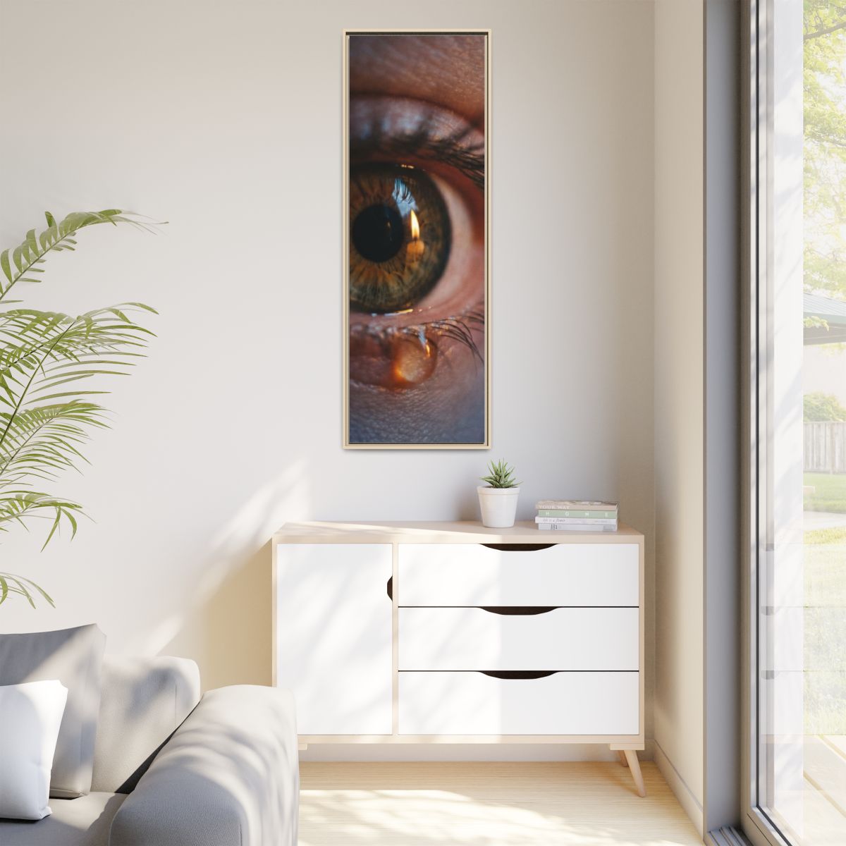 Matte Canvas, Framed - Amber Iris Reflection Fine Art Print...