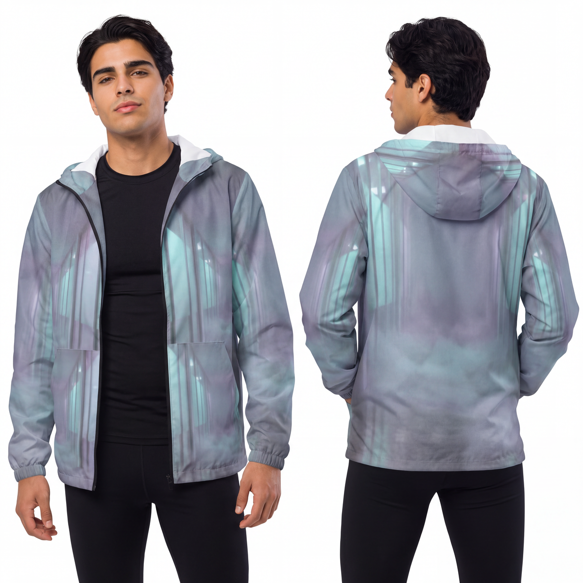 Men's Windbreaker - Liminal Office Fog | Echovira Gallery
