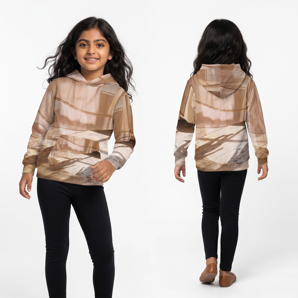 Sudadera infantil con arte de sombras doradas