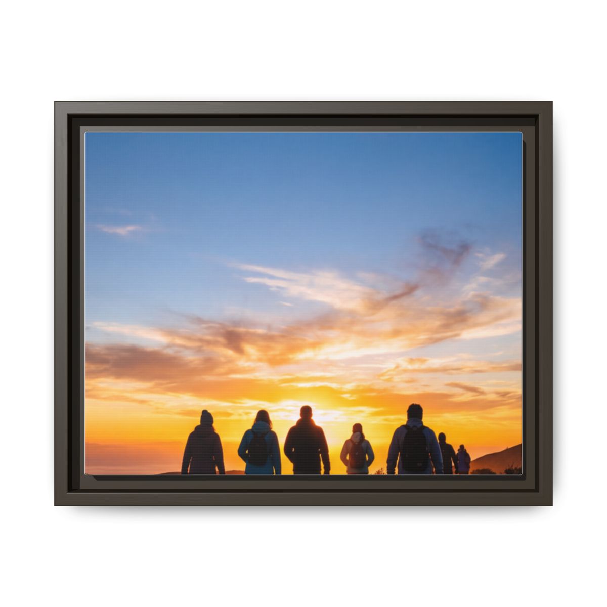 Framed Canvas - Sunset Silhouette