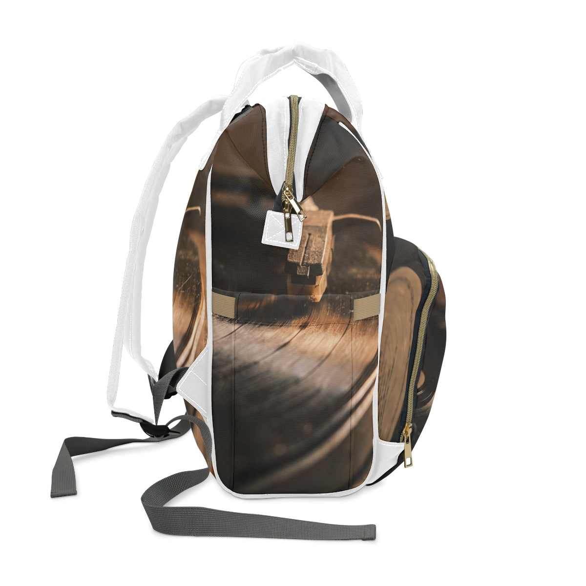 Vintage Turntable Art Diaper Backpack