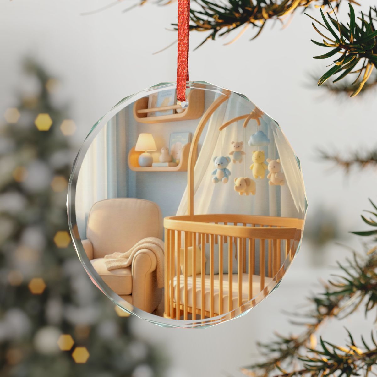 Tranquil Crystal Glass Ornament - Light