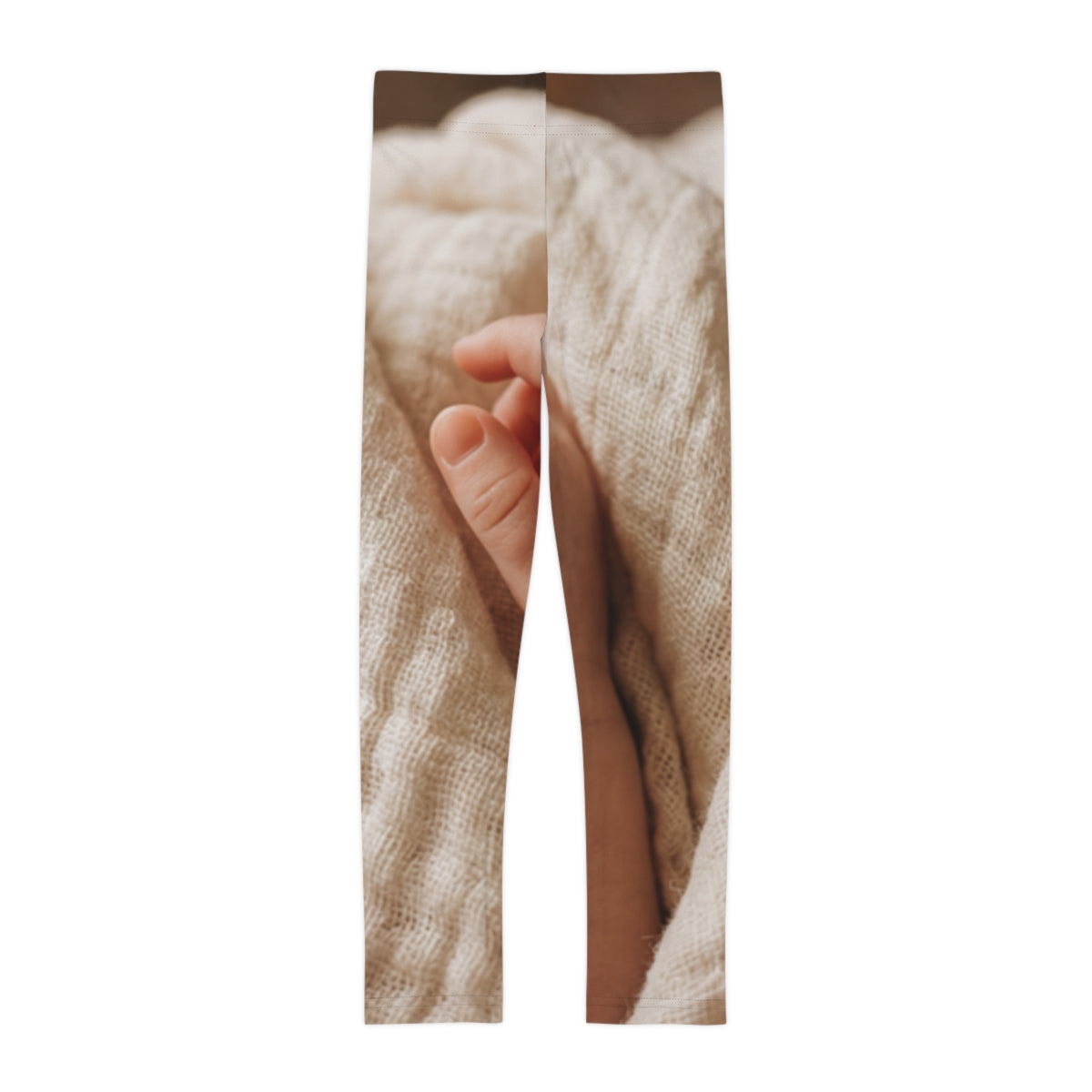 Kids Leggings - Cozy Baby Hand in Soft Blanket Print |...