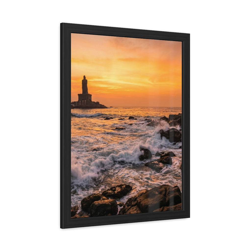 Framed Posters - Coastal Golden Glow — Portrait