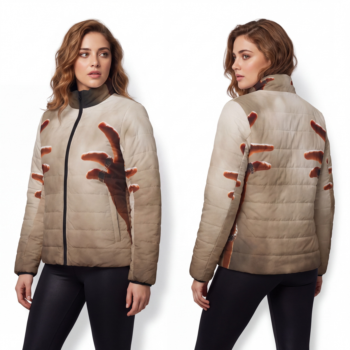 Women's Puffer Jacket - Mystic Spotlight | Echovira Gallery