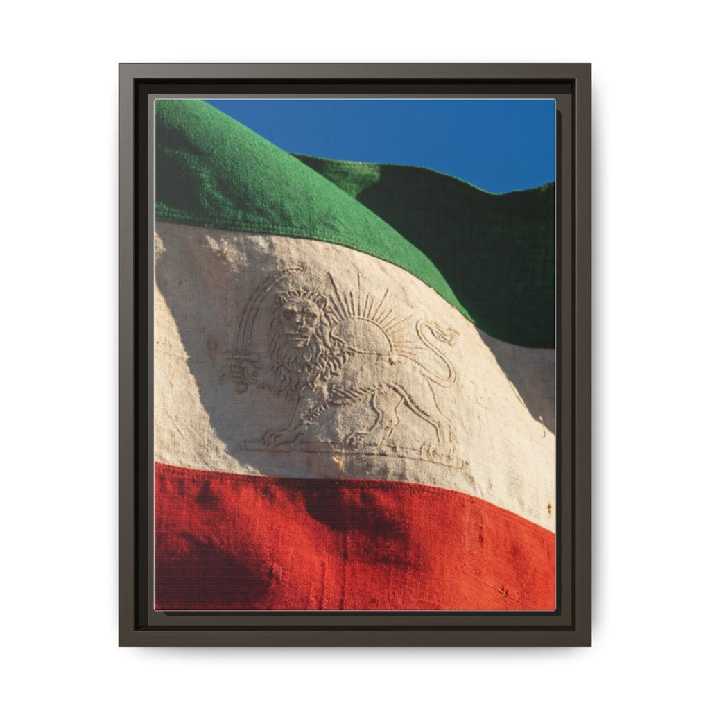 Framed Canvas Art - Distressed Flag — Espresso / 1.25"