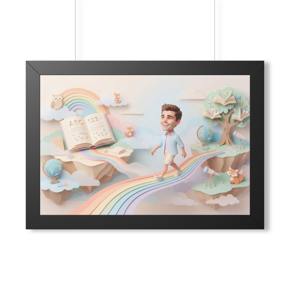 Framed Horizontal Poster - Rainbow Odyssey — Black (14×11......