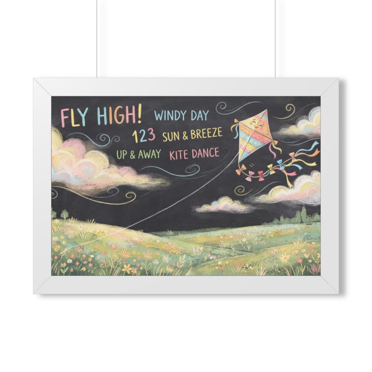 Framed Horizontal Poster - Breeze Meadow — White (14×11... |...