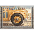 Hand Flag - Whimsical Yellow School Bus Storybook Art (1 & 5...