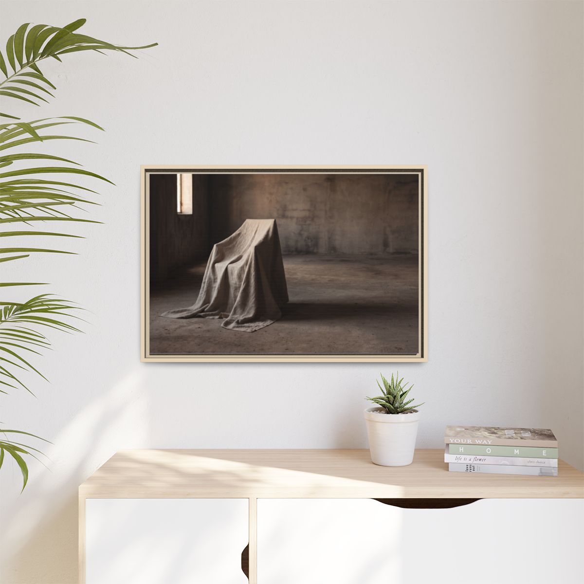 Matte Canvas, Framed - Draped Silence Still Life Art... |...