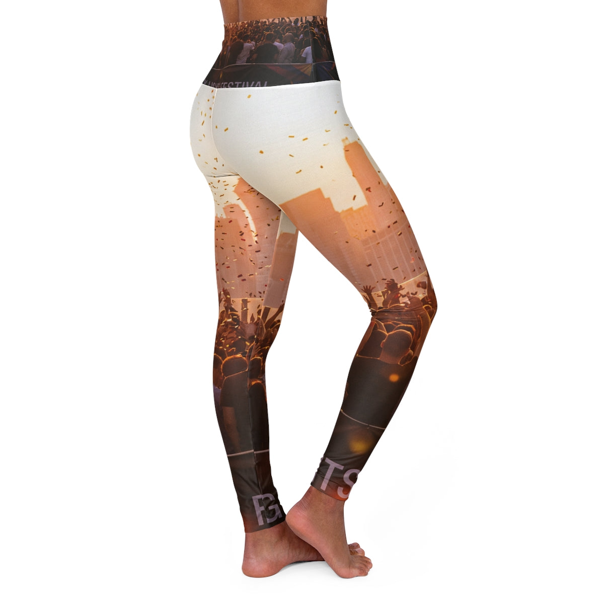 High Waisted Yoga Leggings - City Lights | Echovira Gallery