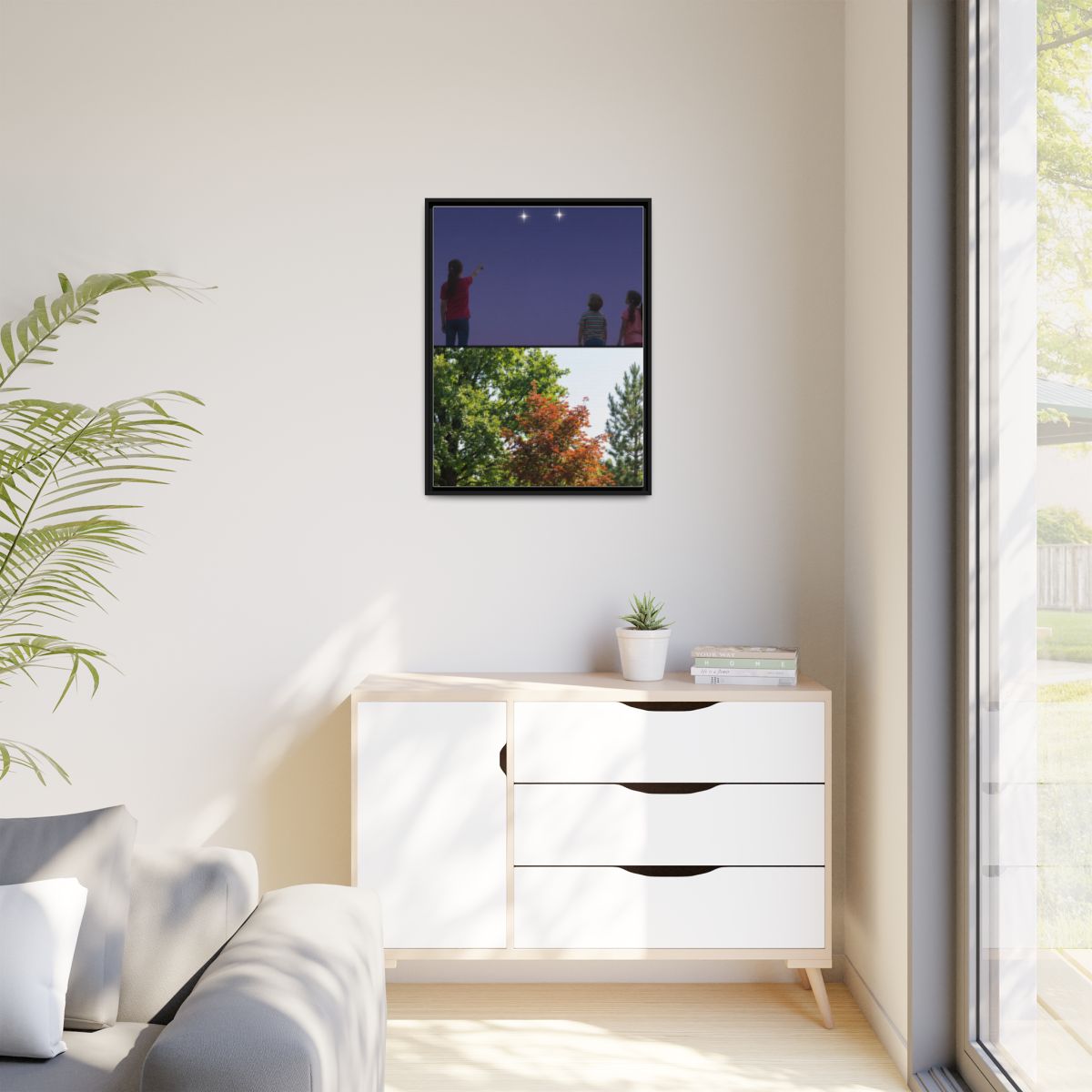 Matte Canvas, Framed - Stardust & Forest Discovery — Black /...
