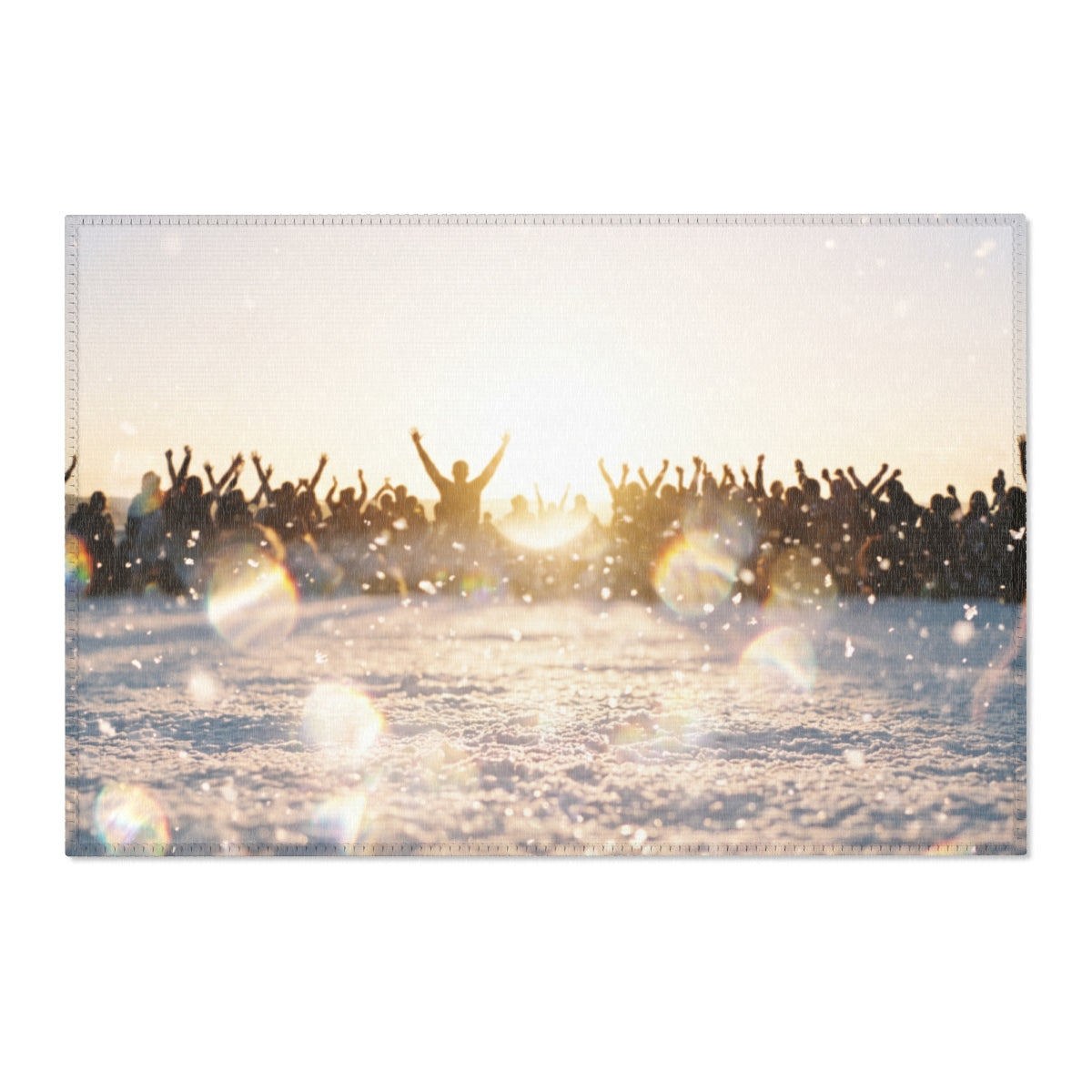 Area Rugs with Golden Hour Crowd Art