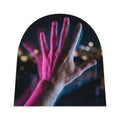 Bonnet pour bébé motif main néon cyberpunk