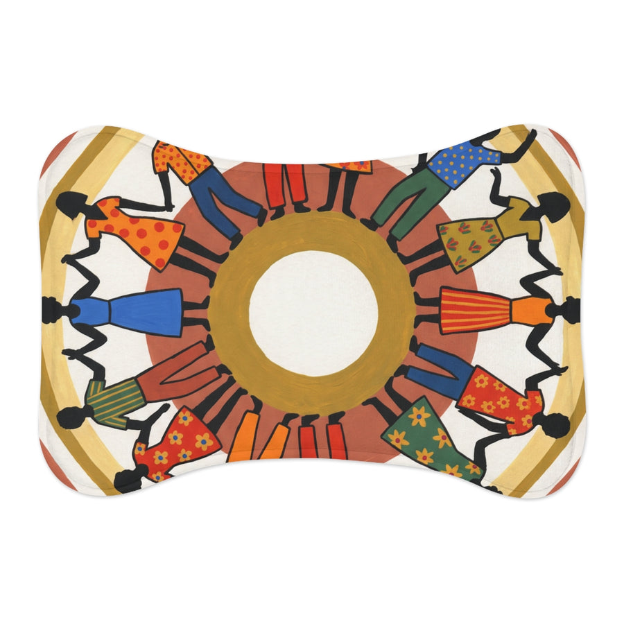 Pet Feeding Mat - Unity Mandala Folk Art