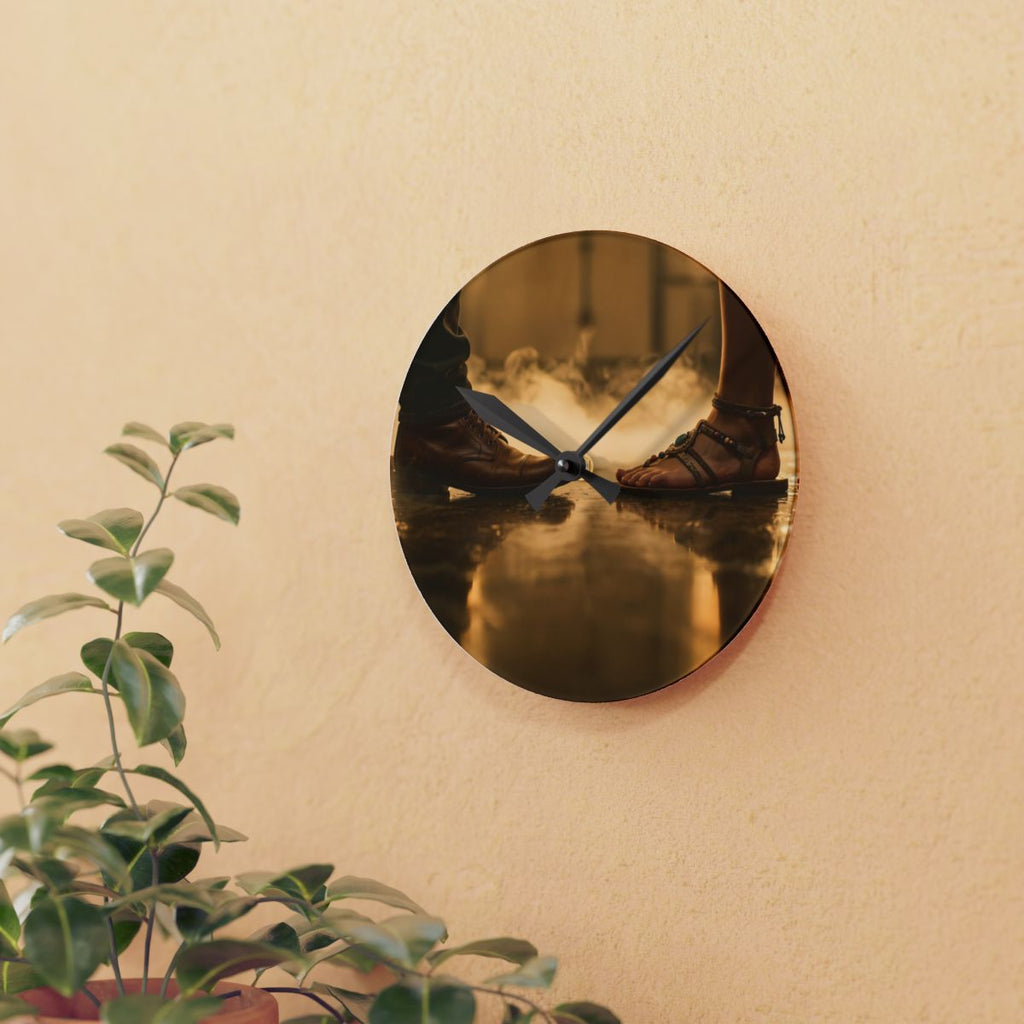 Acrylic Wall Clock - Golden Hour Encounters | Echovira...