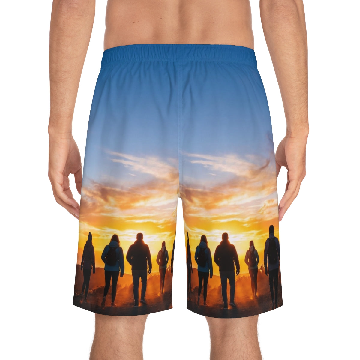 Men's Board Shorts - Sunset Horizon | Echovira Gallery
