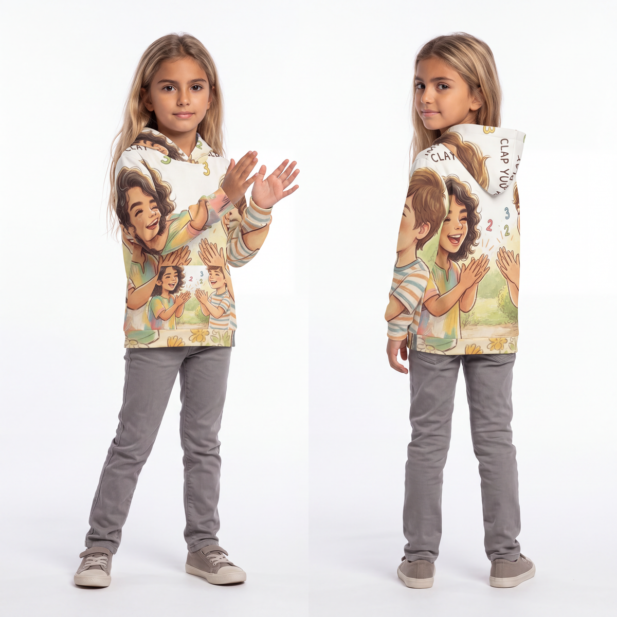 Children's Hoodie - Garden Play Pals | Echovira Gallery