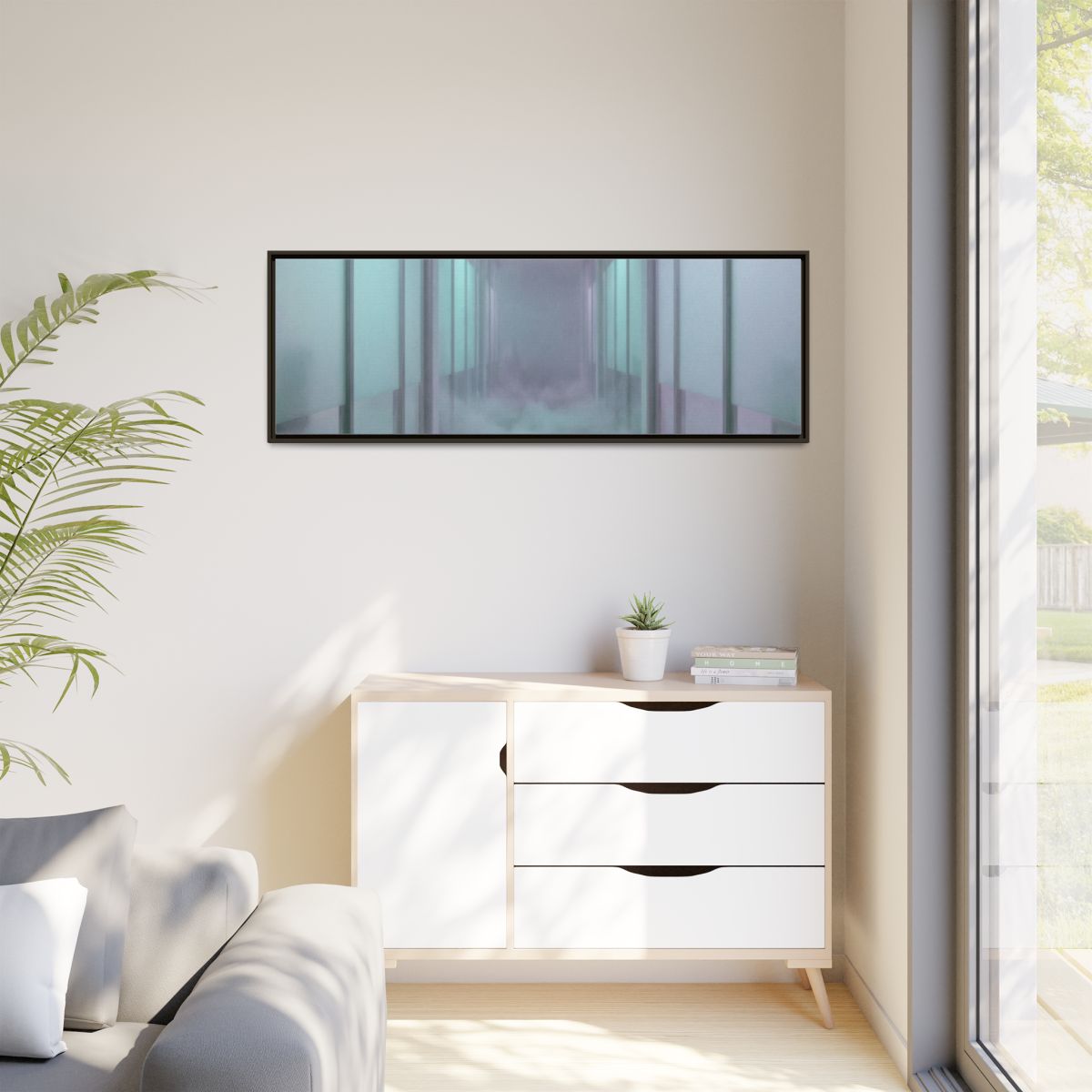Matte Canvas, Framed - Liminal Corridor Fog Art Print —... |...