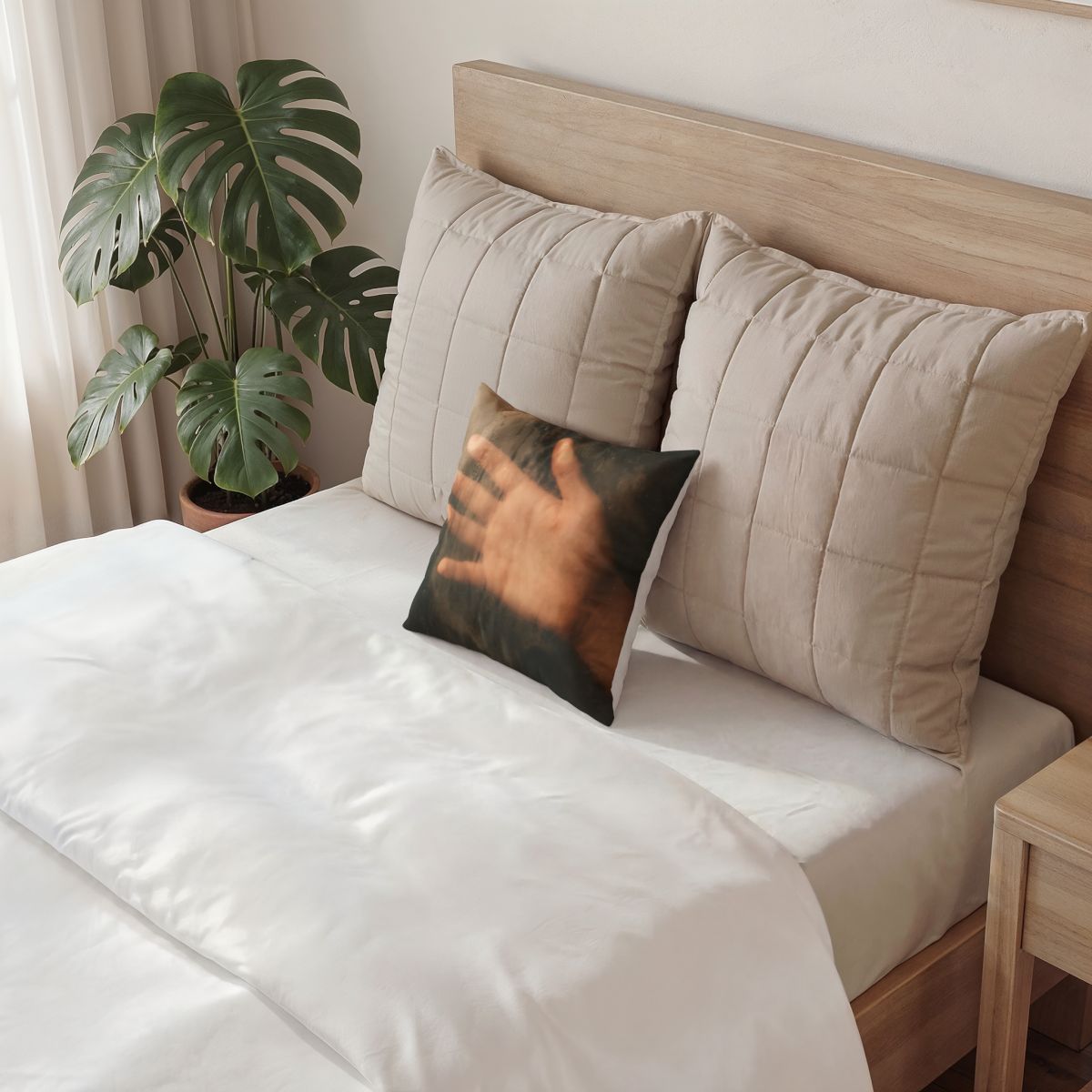Poly Velvet Pillow - Misty Glass Luxury | Echovira Gallery