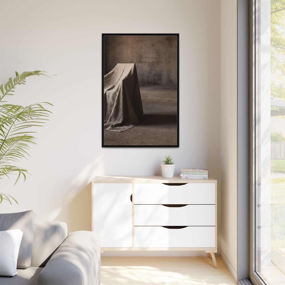 Matte Canvas, Framed - Draped Silence Still Life Art... |...
