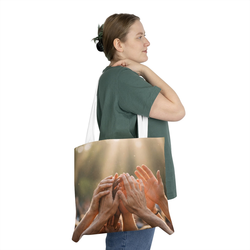 Shoulder Tote Bag - Golden Rays of Unity Wall Art | Echovira...