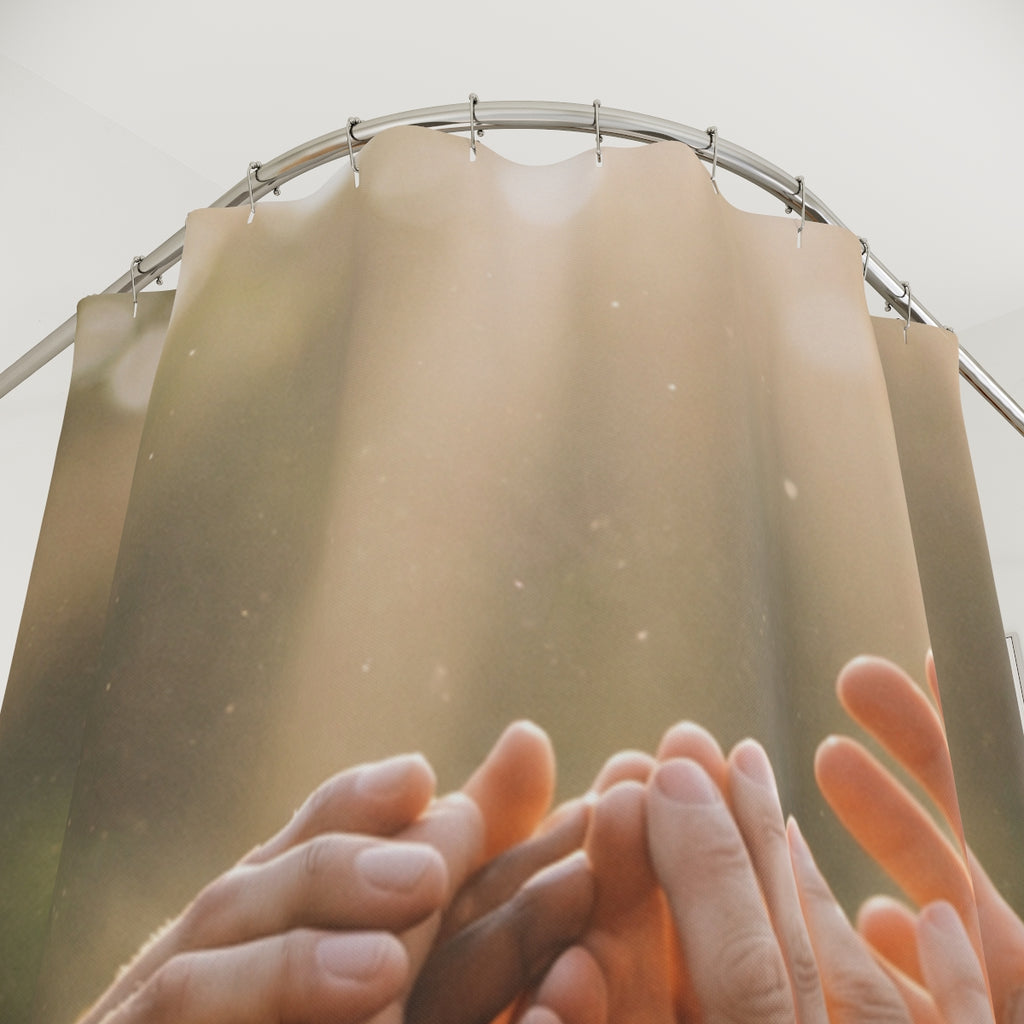 Shower Curtains - Golden Rays of Unity Wall Art | Echovira...