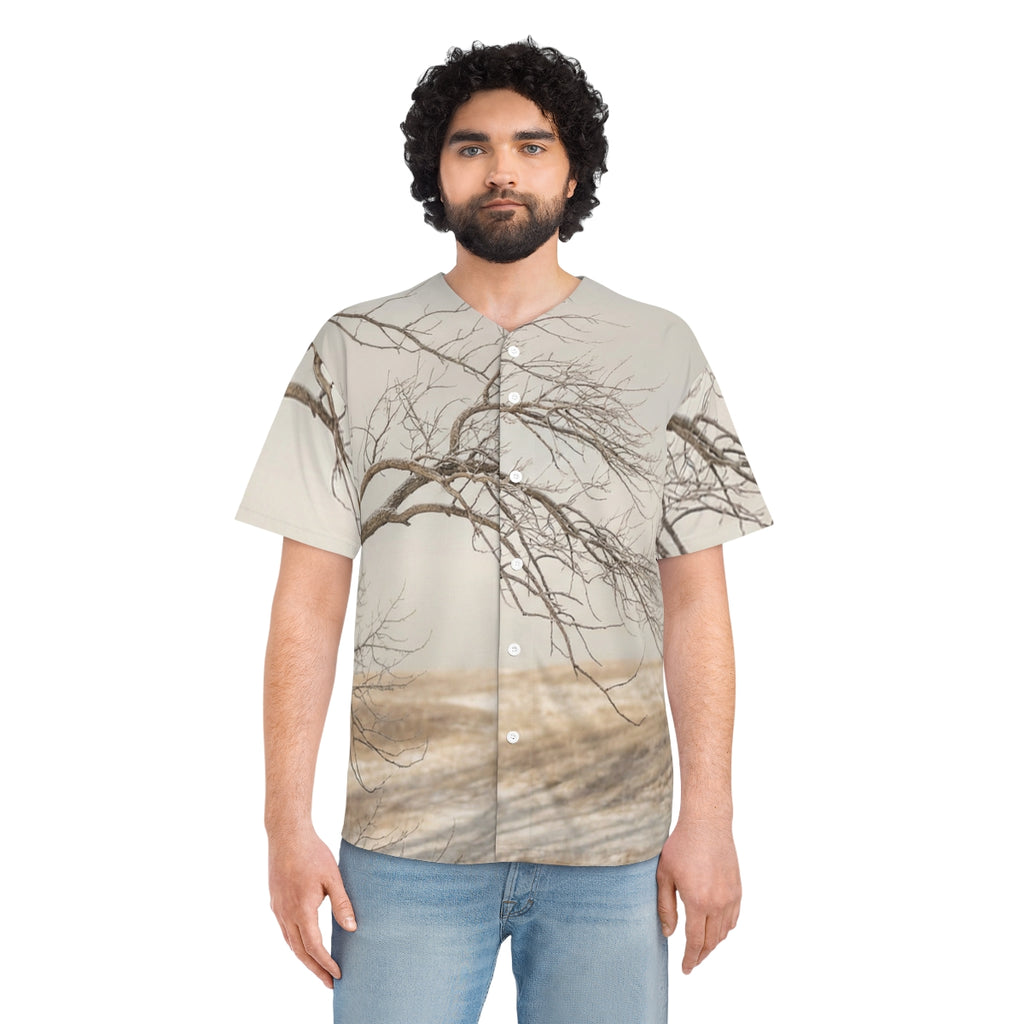 Men's Baseball Jersey - Winter Branch Solitude Landscape |...