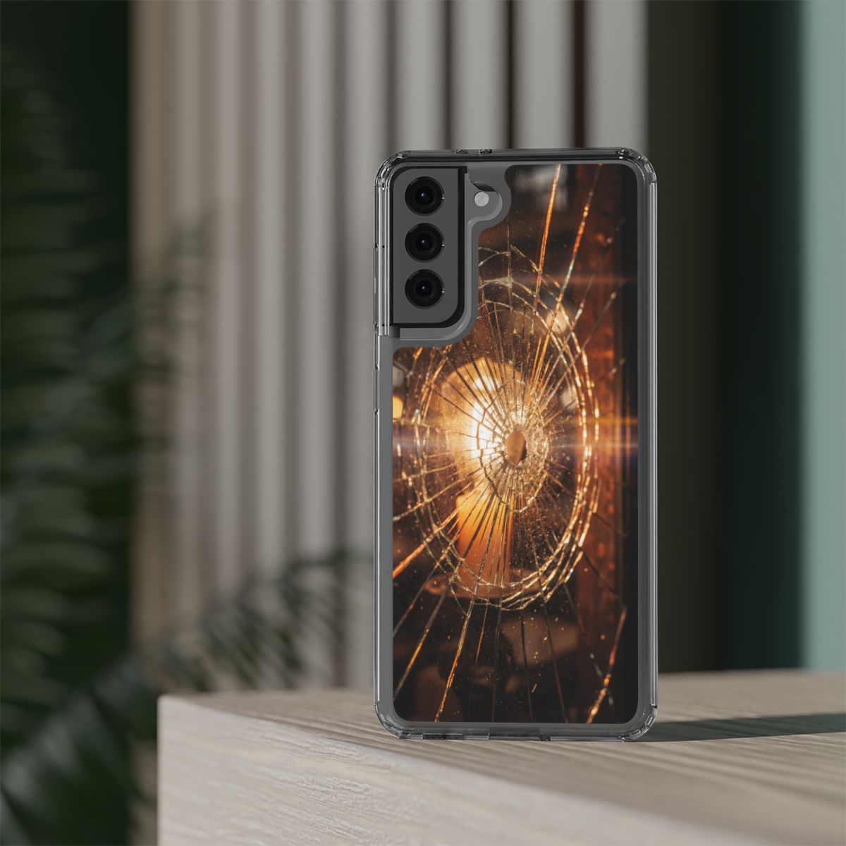 Clear Impact-Resistant Case - Fractured Glow