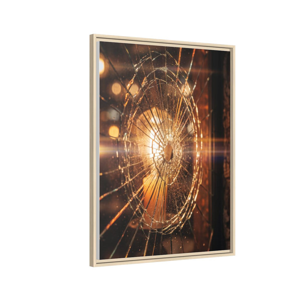 Framed Matte Canvas - Shattered Glass — Natural / 1.25"