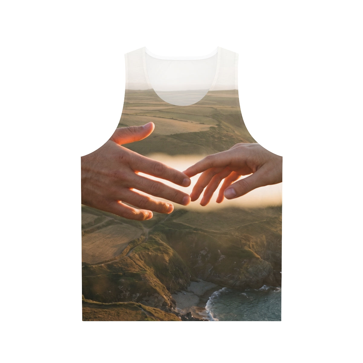 Unisex Tank Top - The Infinite Touch | Ethereal Coastal Art...