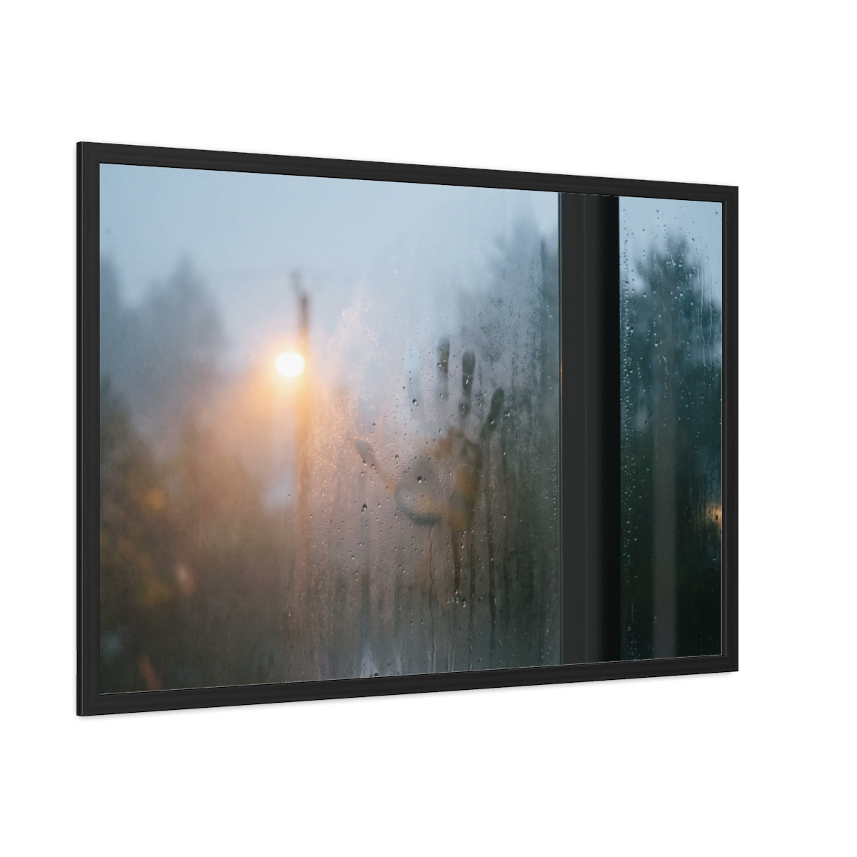 Framed Posters - Rainy Window Steamed Glass Mood Art —... |...