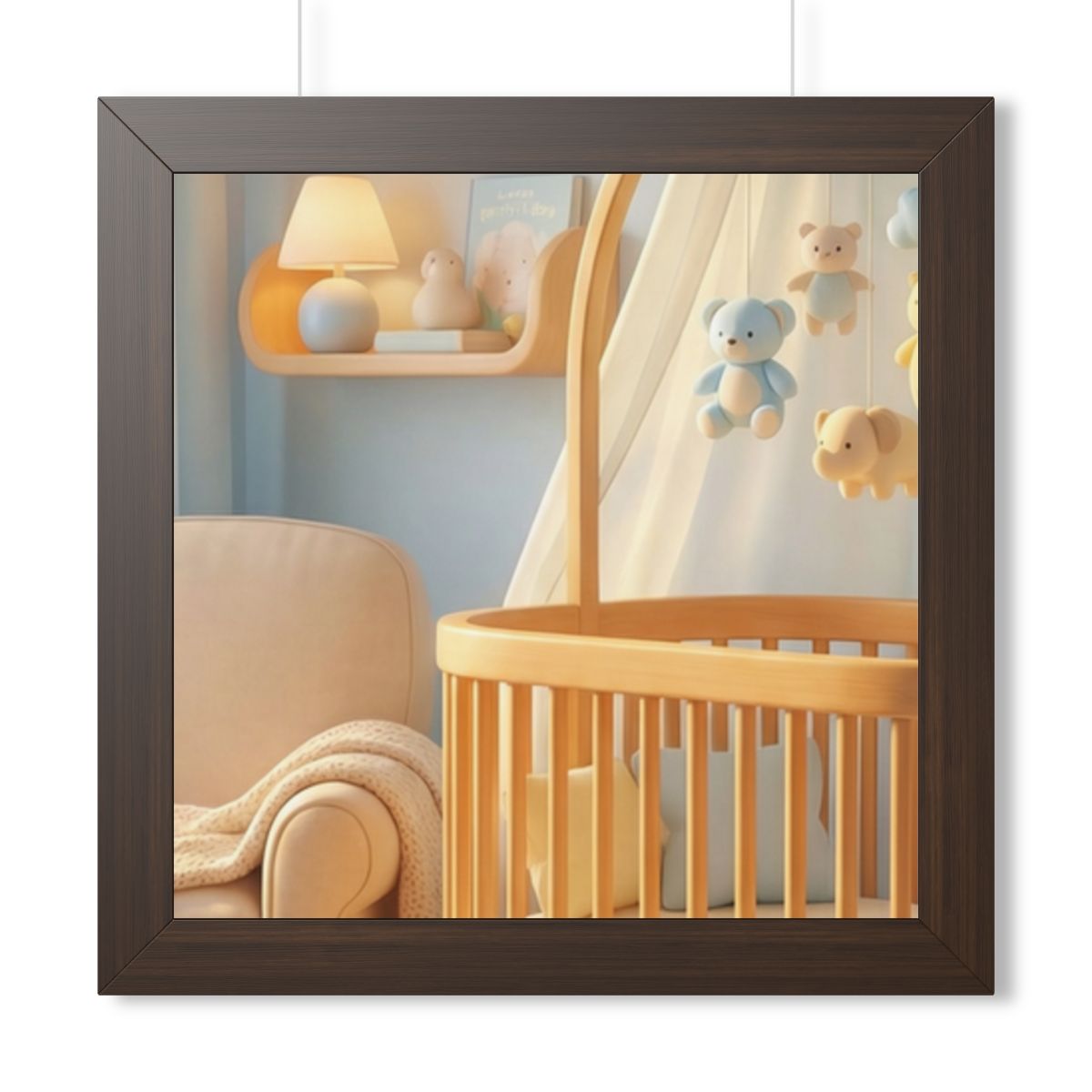 Framed Horizontal Poster - Dreamy Serene Nursery Art —... |...