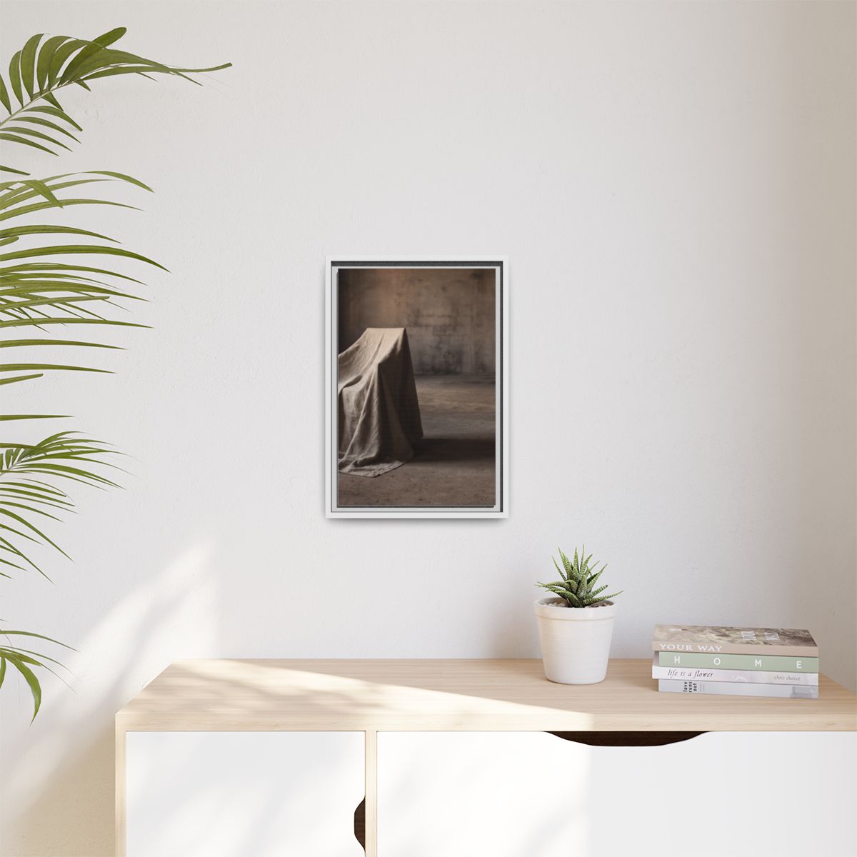 Matte Canvas, Framed - Draped Silence Still Life Art... |...