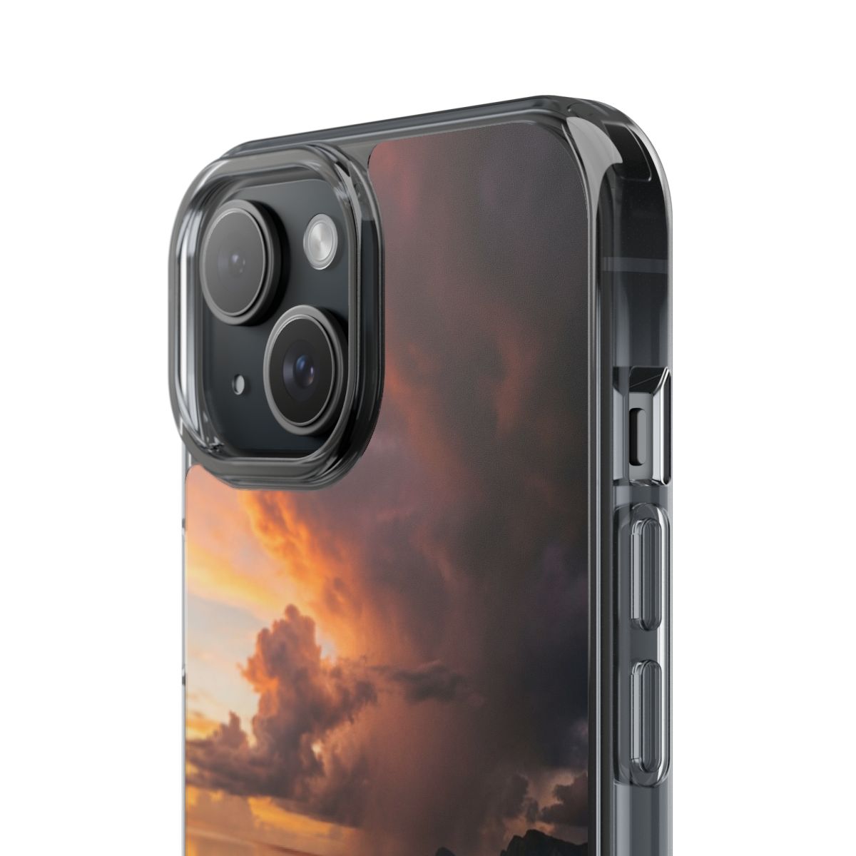 Clear Impact-Resistant Apple iPhone Cases - Golden Hour Storm Boat | iPhone 17 Pro Max, 17 Pro, 17 Air & More