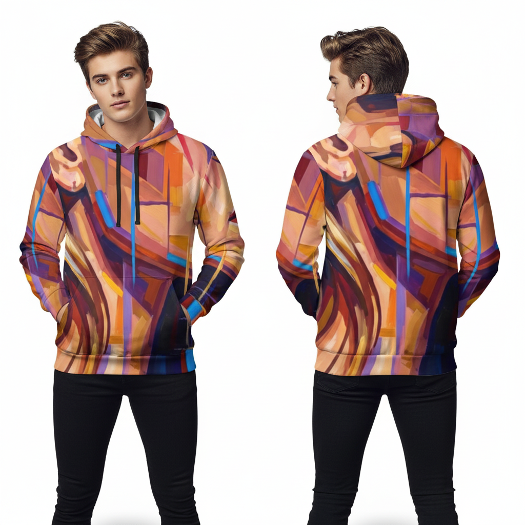 Men's Athletic Hoodie - Shattered Elegance | Echovira...