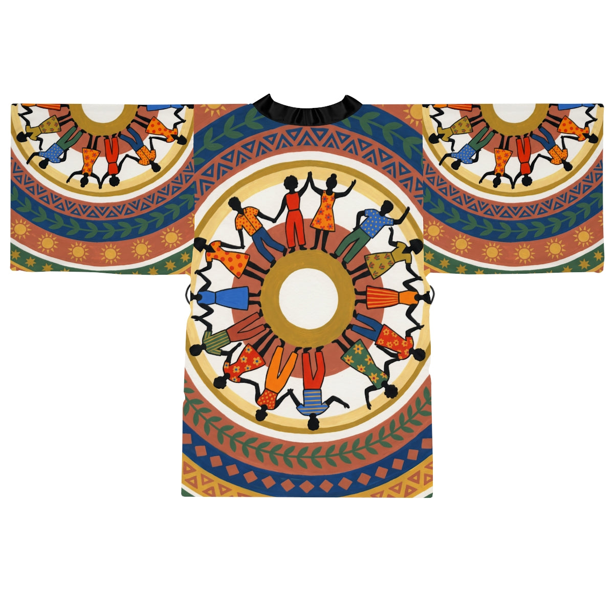 Long Sleeve Kimono Robe - Unity Mandala Folk Art | Echovira...