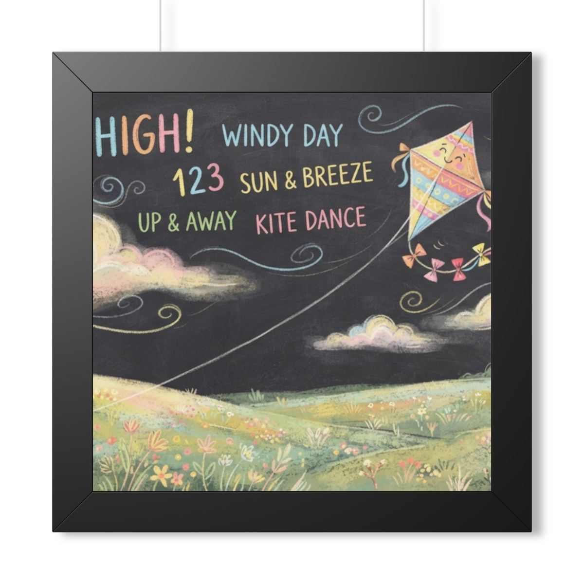 Framed Horizontal Poster - Breeze Meadow — Black (14×11... |...