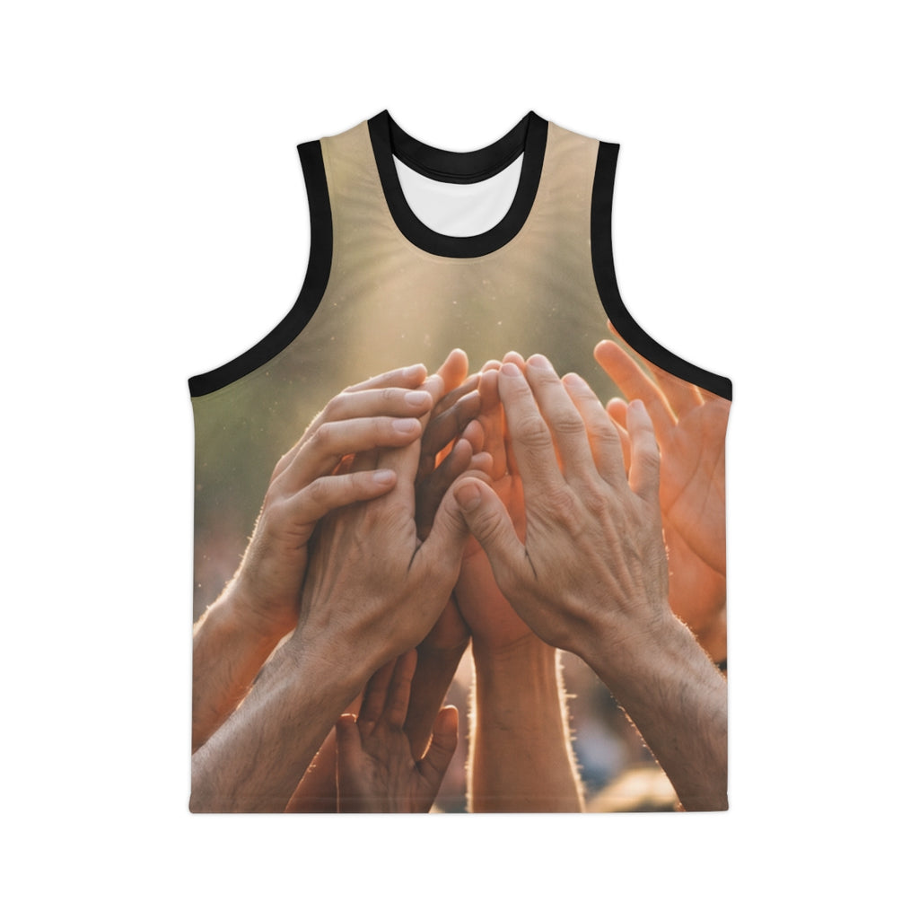 Unisex Basketball Jersey - Golden Rays of Unity Wall Art |...