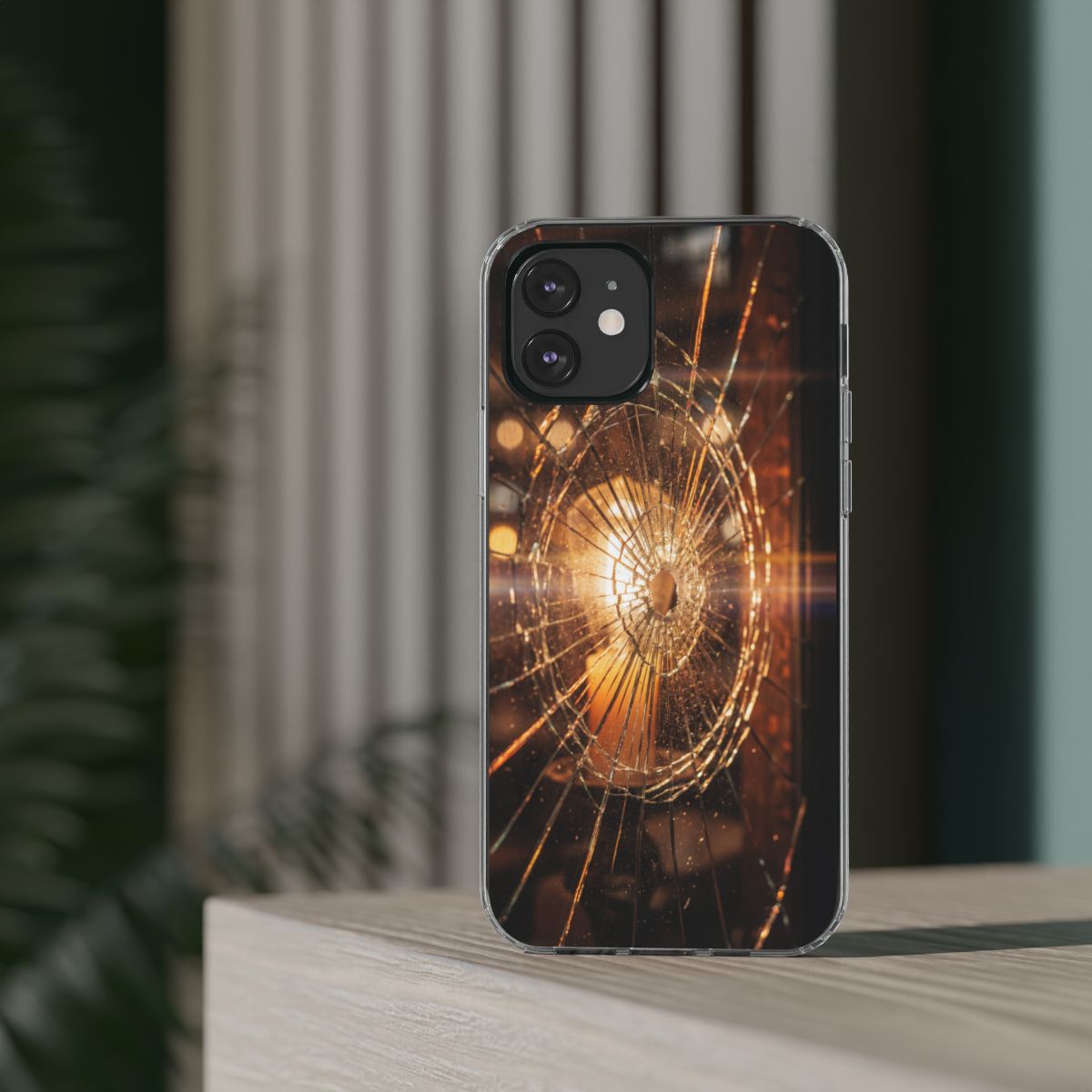 Clear Impact-Resistant Case - Fractured Glow