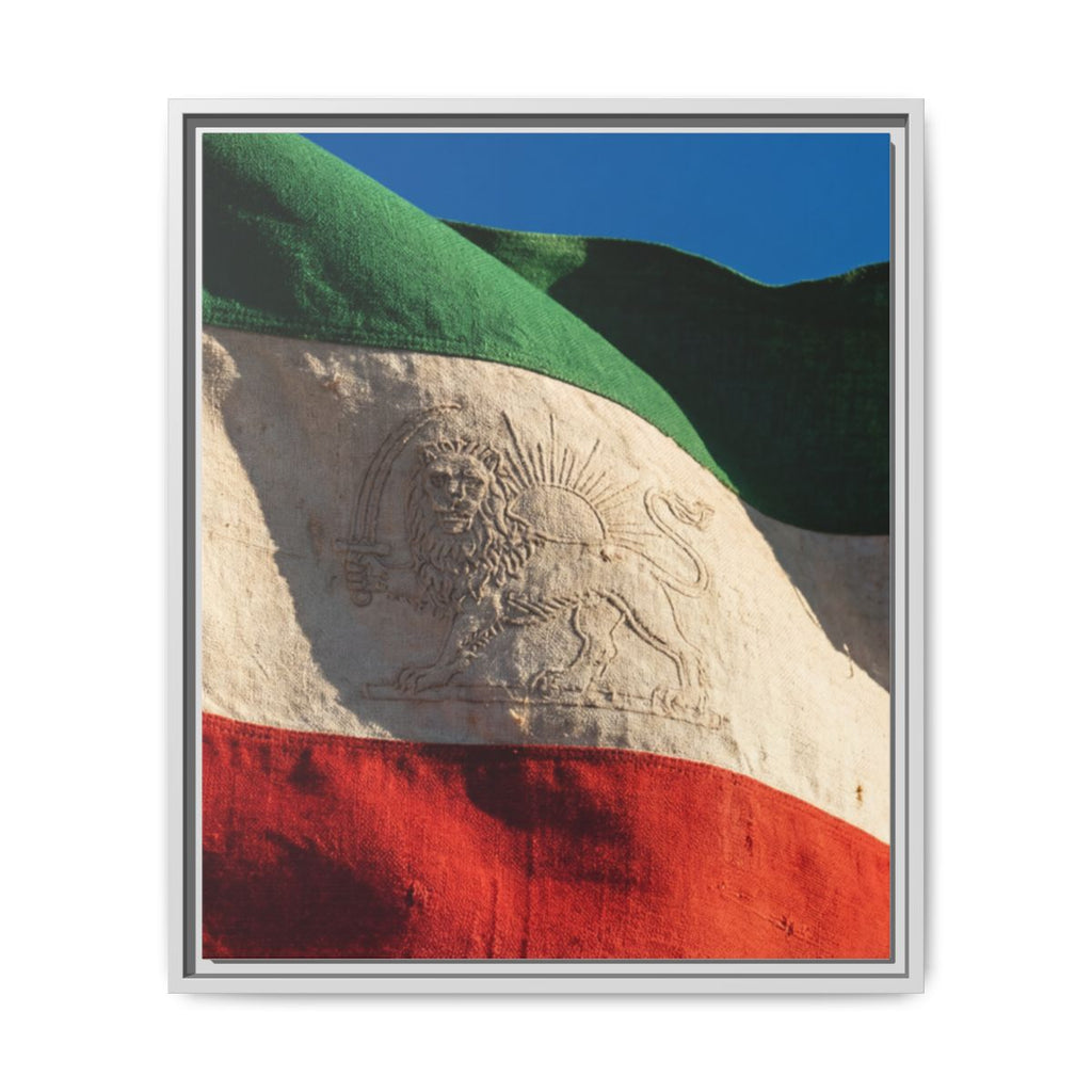 Framed Canvas Art - Distressed Flag — White / 1.25"