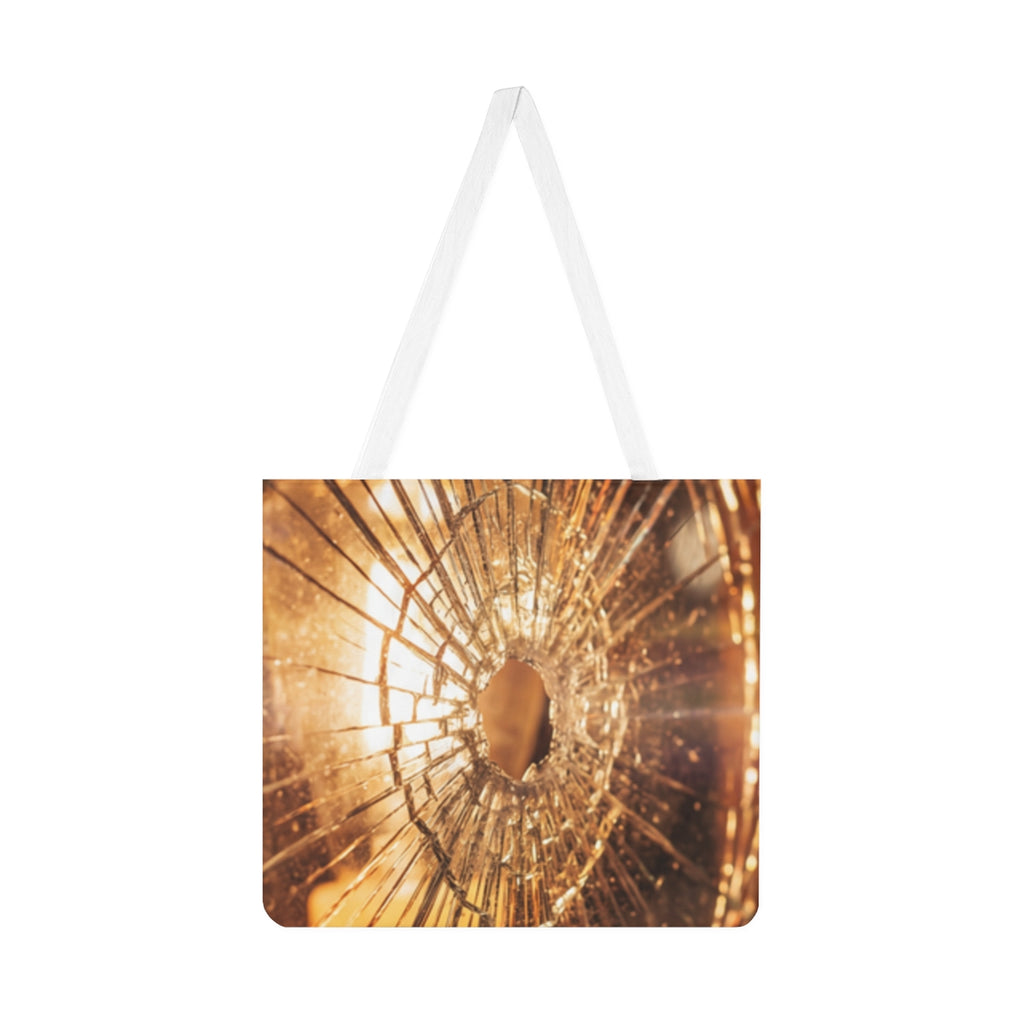 Shoulder Tote Bag - Broken Glass Warm Amber Glow Art |...