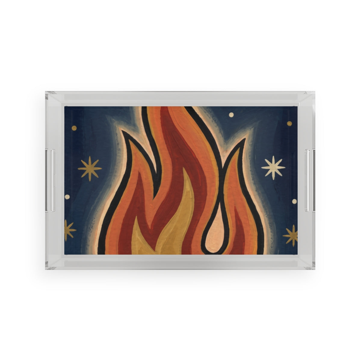 Acrylic Serving Tray - Celestial Hearth Folk Flame |...