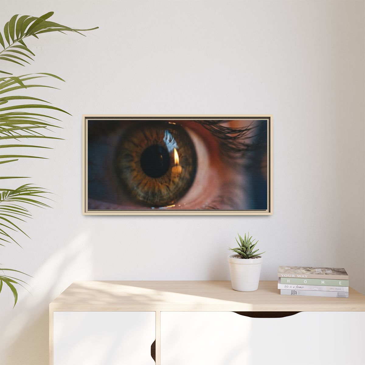 Matte Canvas, Framed - Amber Iris Reflection Fine Art Print...