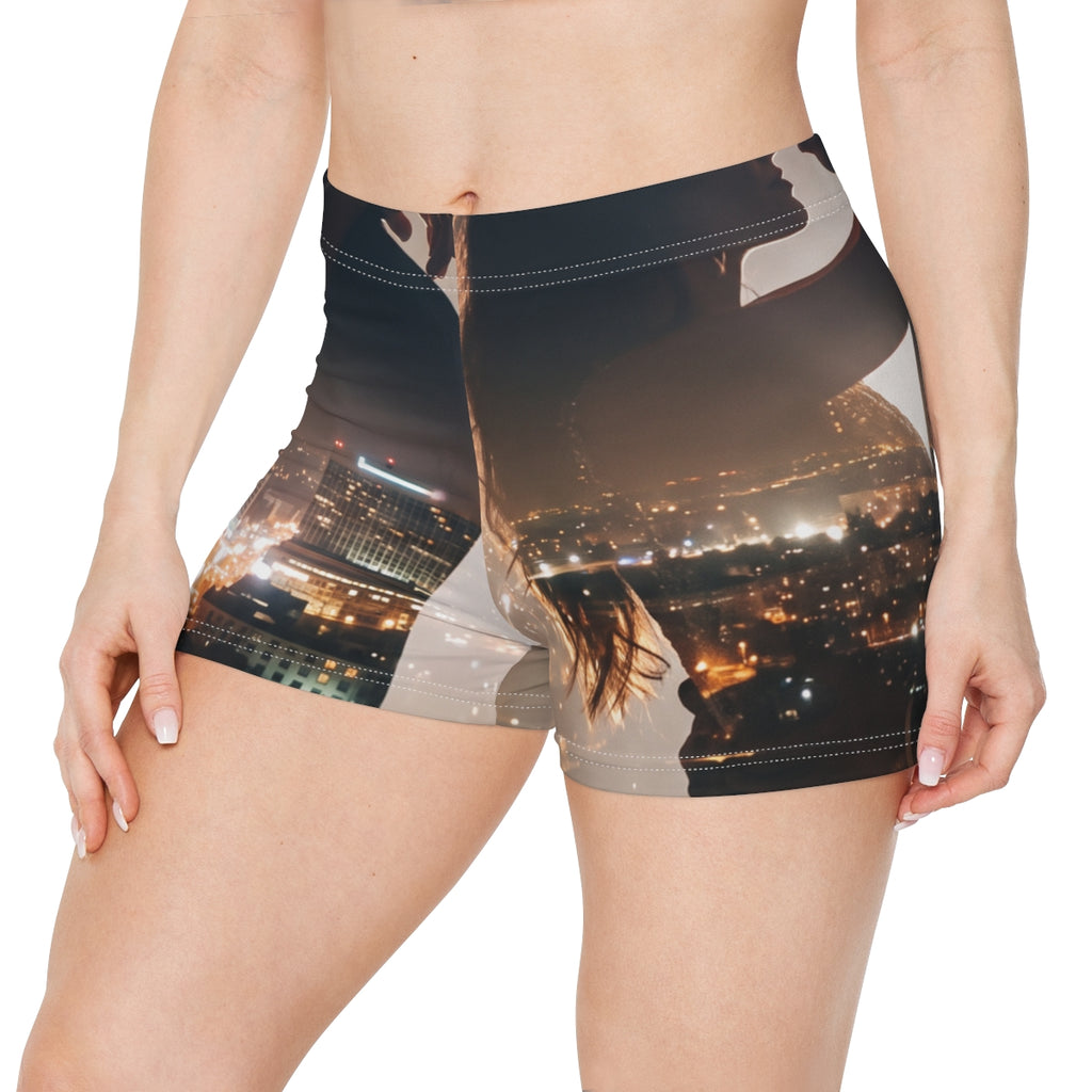 Women's Shorts - City Twilight Lights | Echovira Gallery
