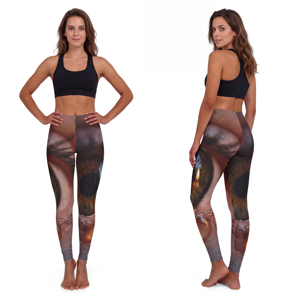 Women's Casual Spandex Leggings - Amber Iris Reflection Fine...